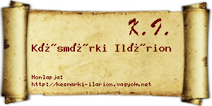 Késmárki Ilárion névjegykártya